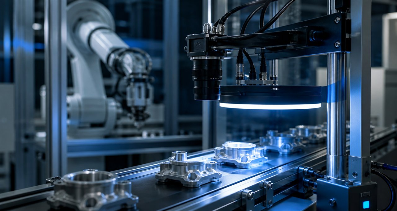 Machine vision inspection system on an industrial line